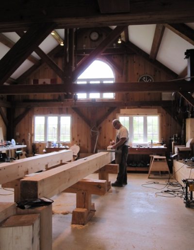 Handcrafted timber in a woodworking studio with natural light.